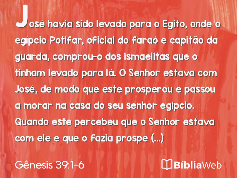 Gênesis 39:1-6 em imagem para compartilhar