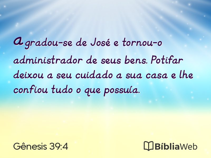 Gênesis 39:4 em imagem para compartilhar