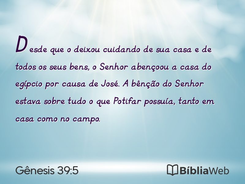 Gênesis 39:5 em imagem para compartilhar