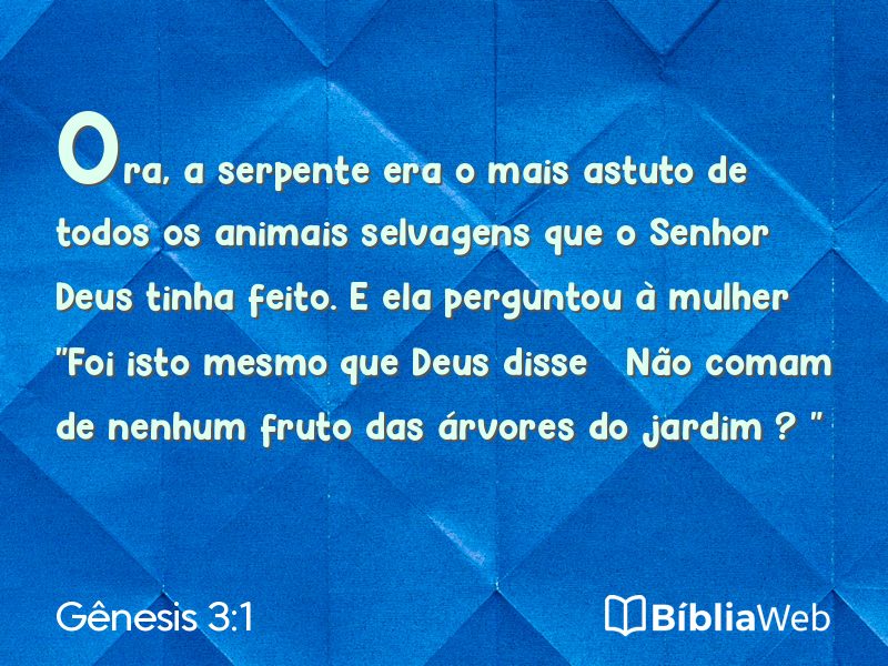 Gênesis 3:1 em imagem para compartilhar