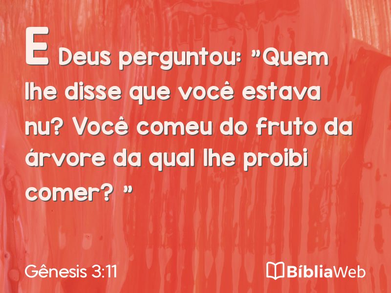 Gênesis 3:11 em imagem para compartilhar