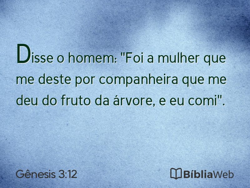 Gênesis 3:12 em imagem para compartilhar
