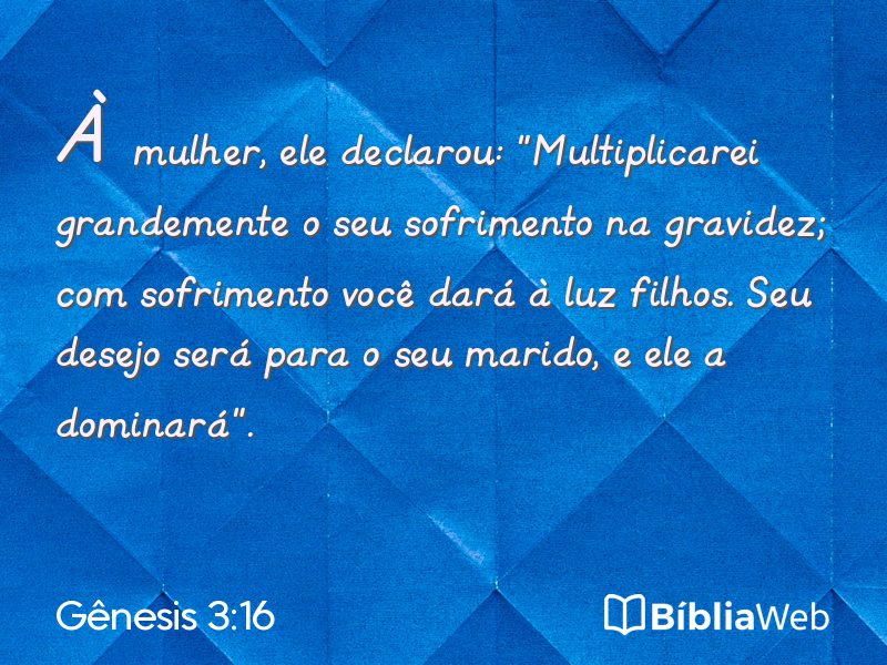 Gênesis 3:16 em imagem para compartilhar