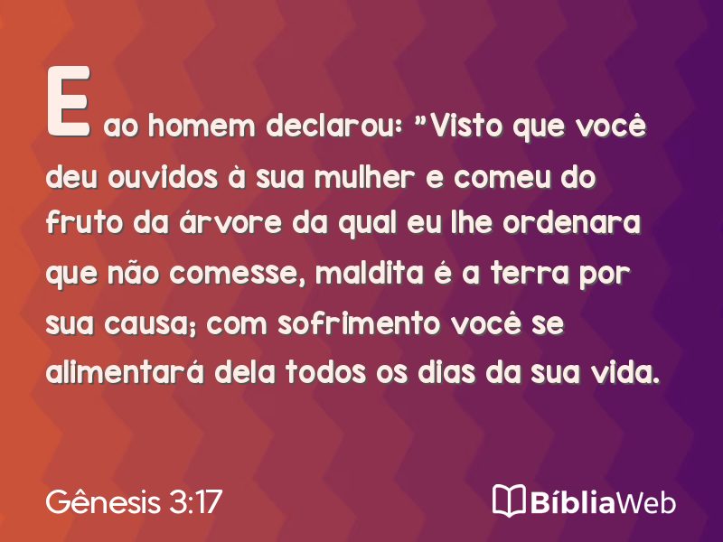 Gênesis 3:17 em imagem para compartilhar