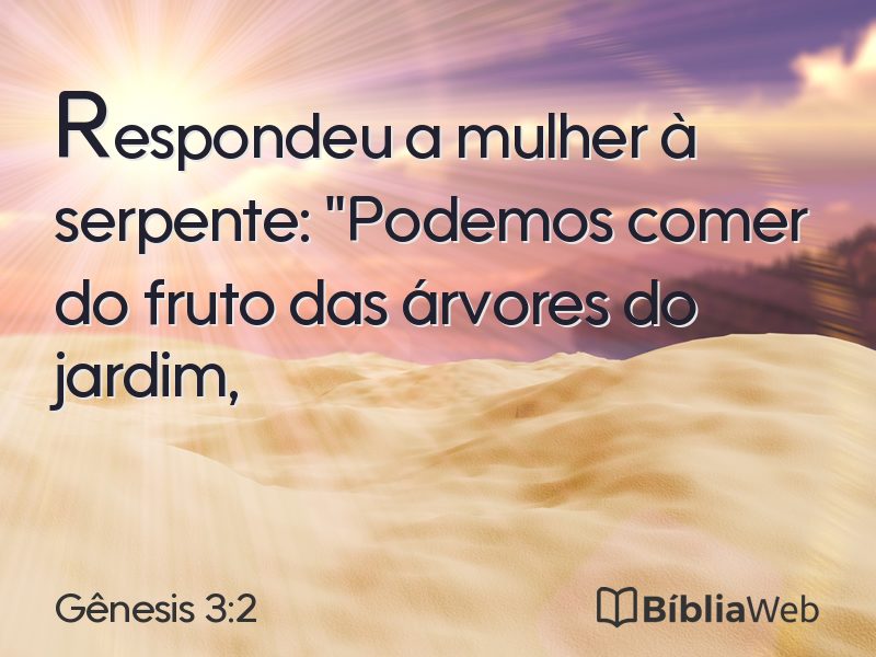 Gênesis 3:2 em imagem para compartilhar