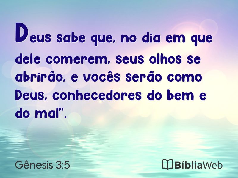 Gênesis 3:5 em imagem para compartilhar