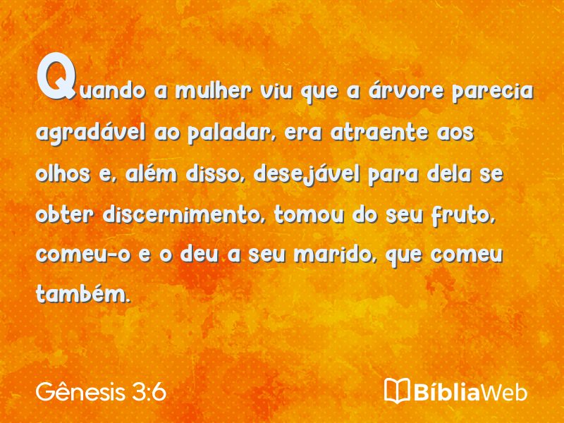 Gênesis 3:6 em imagem para compartilhar