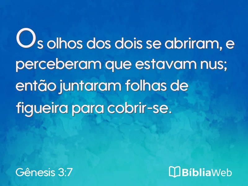 Gênesis 3:7 em imagem para compartilhar