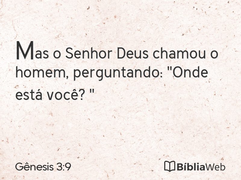 Gênesis 3:9 em imagem para compartilhar
