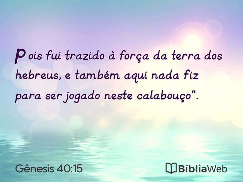Gênesis 40:15 em imagem para compartilhar