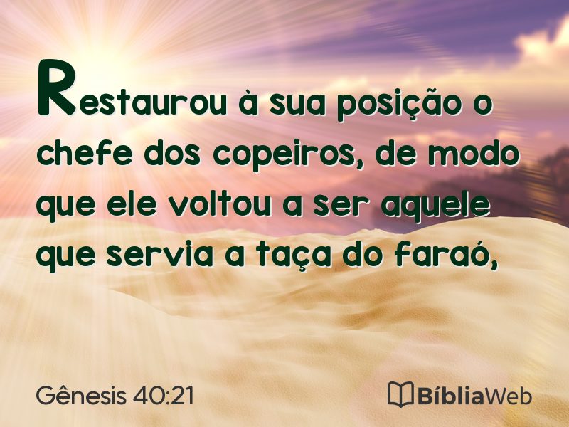 Gênesis 40:21 em imagem para compartilhar