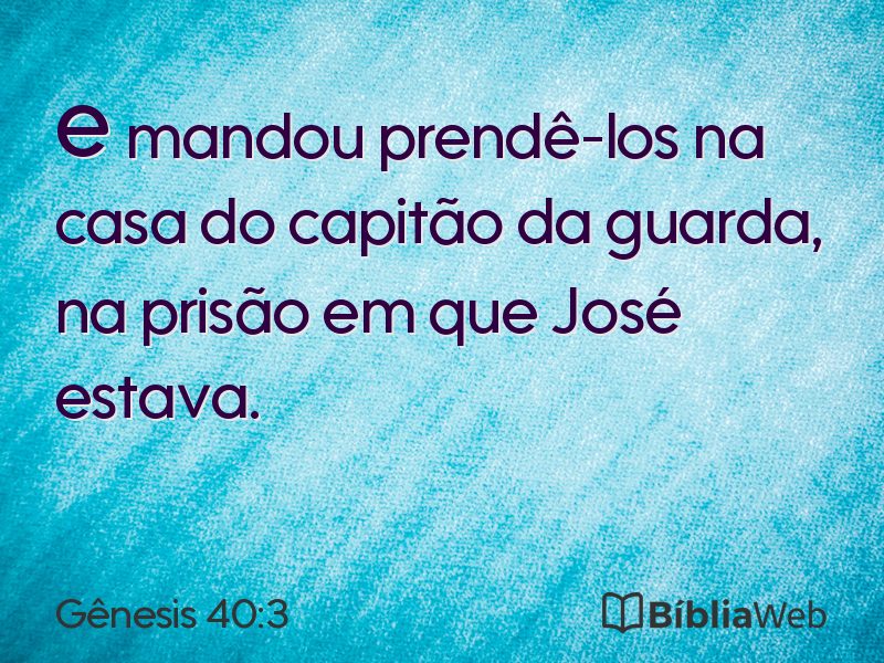 Gênesis 40:3 em imagem para compartilhar