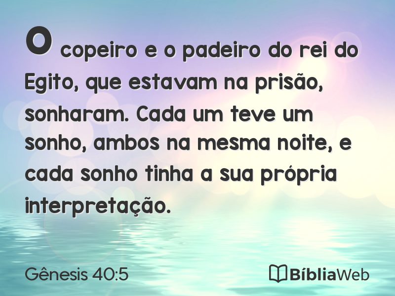 Gênesis 40:5 em imagem para compartilhar