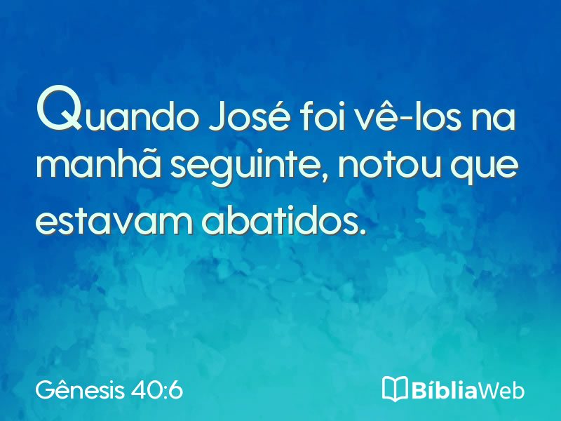Gênesis 40:6 em imagem para compartilhar