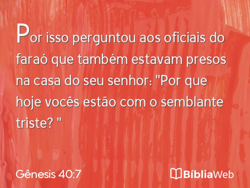 Gênesis 40:7 em imagem para compartilhar