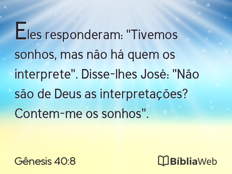 Gênesis 40:8 em imagem para compartilhar