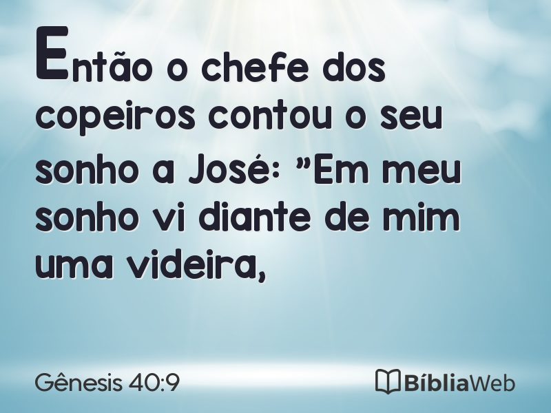 Gênesis 40:9 em imagem para compartilhar