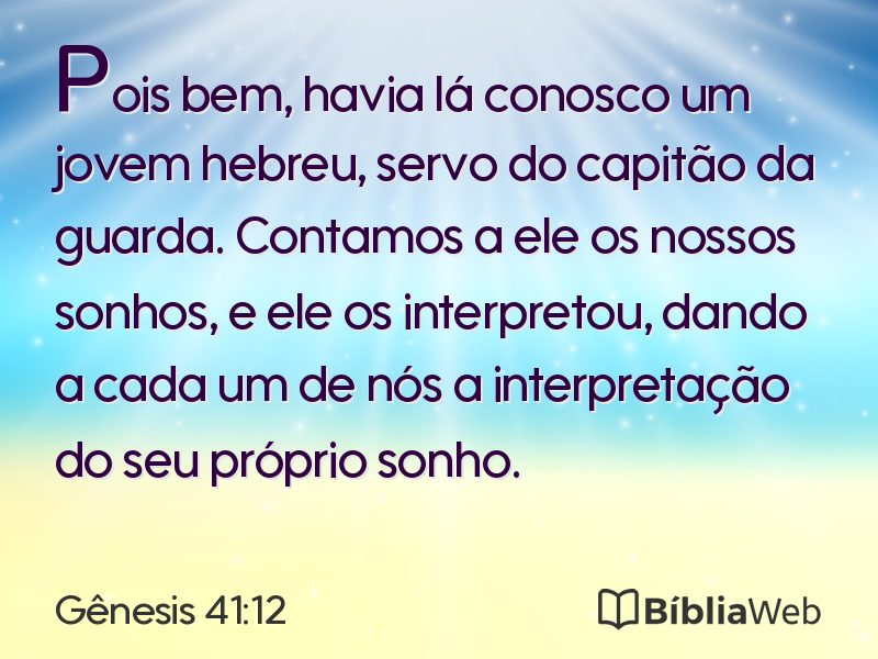 Gênesis 41:12 em imagem para compartilhar