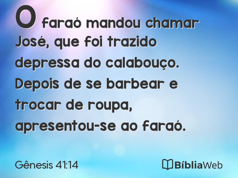 Gênesis 41:14 em imagem para compartilhar