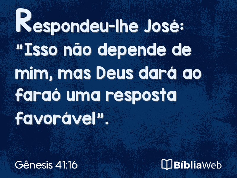 Gênesis 41:16 em imagem para compartilhar
