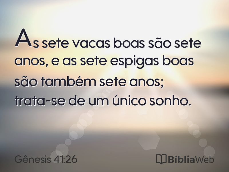 Gênesis 41:26 em imagem para compartilhar