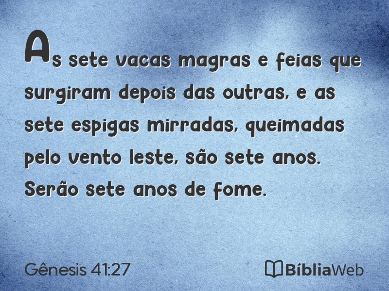 Gênesis 41:27 em imagem para compartilhar