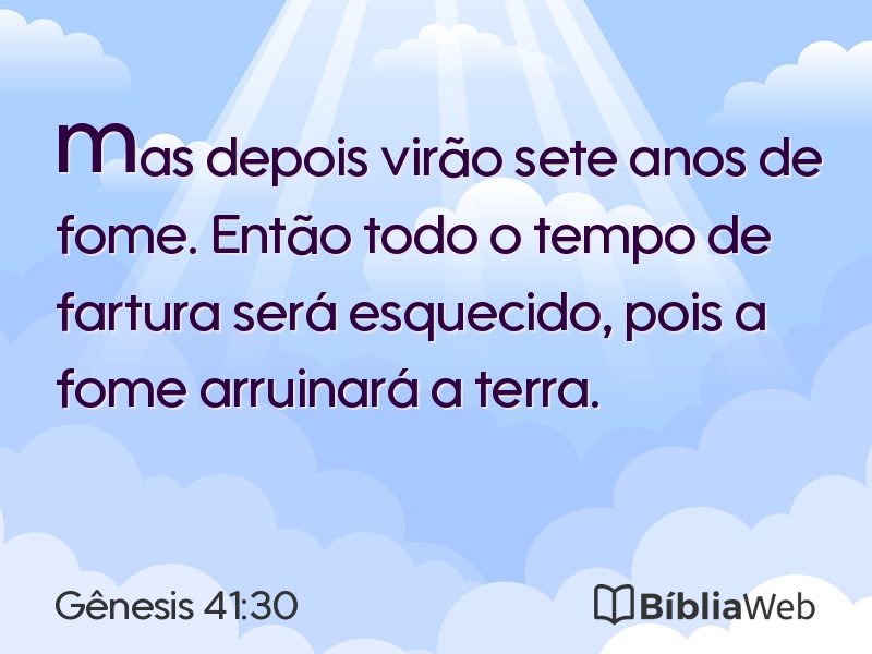 Gênesis 41:30 em imagem para compartilhar