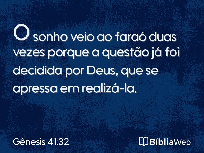 Gênesis 41:32 em imagem para compartilhar