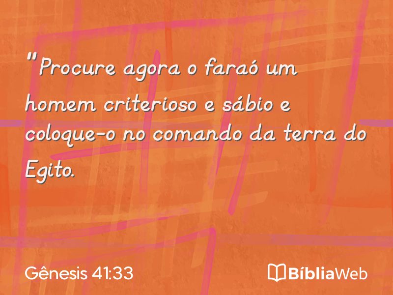 Gênesis 41:33 em imagem para compartilhar
