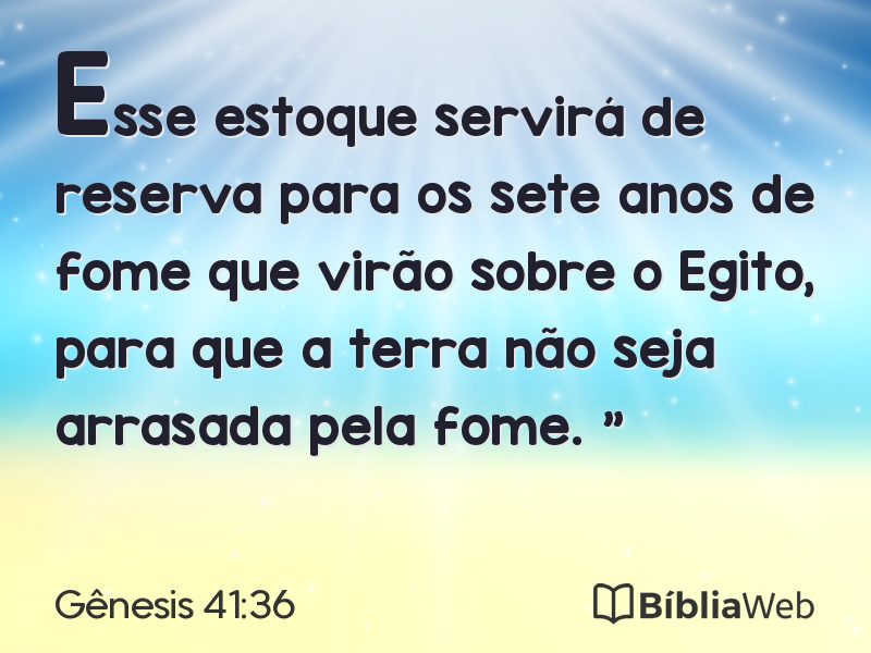 Gênesis 41:36 em imagem para compartilhar