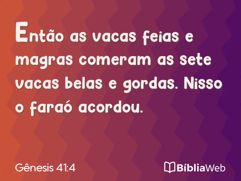 Gênesis 41:4 em imagem para compartilhar