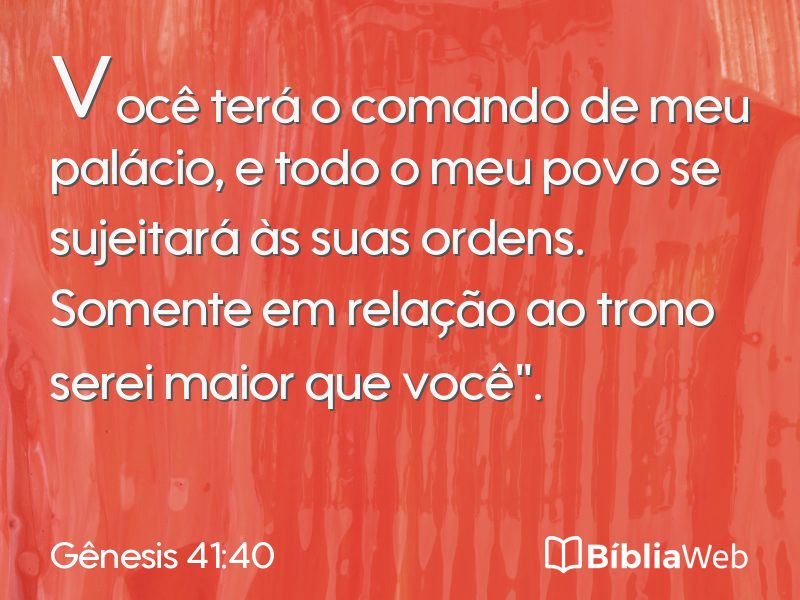 Gênesis 41:40 em imagem para compartilhar