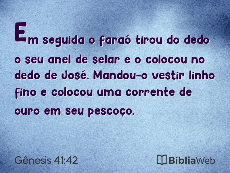 Gênesis 41:42 em imagem para compartilhar