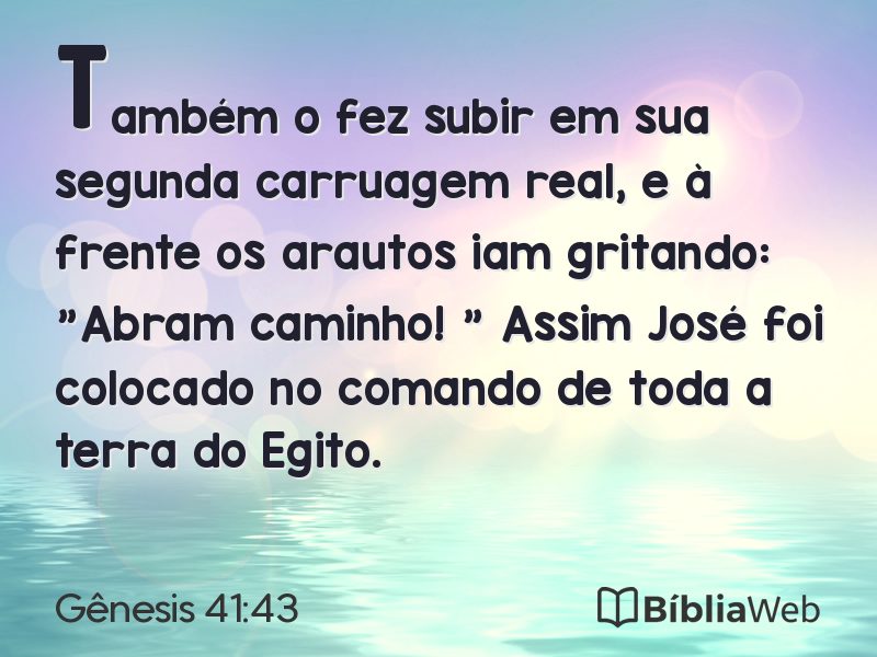 Gênesis 41:43 em imagem para compartilhar