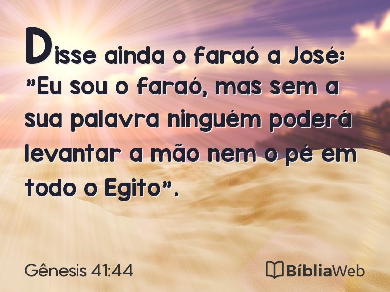 Gênesis 41:44 em imagem para compartilhar