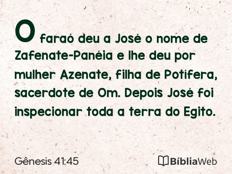 Gênesis 41:45 em imagem para compartilhar