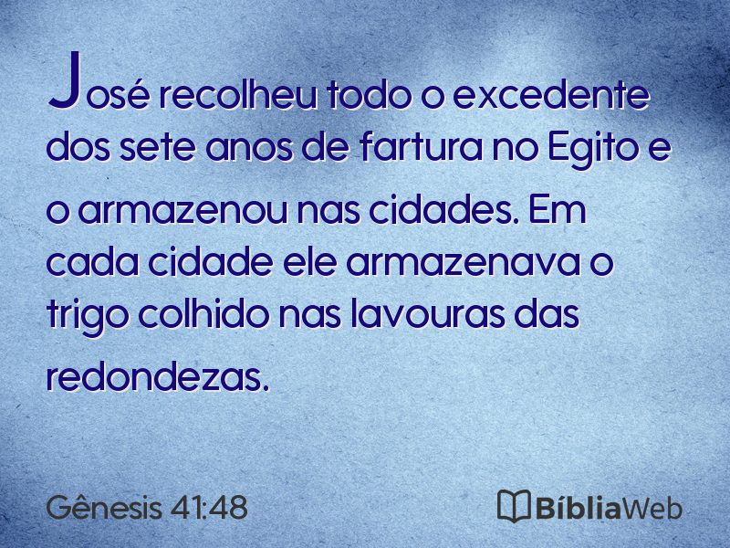 Gênesis 41:48 em imagem para compartilhar