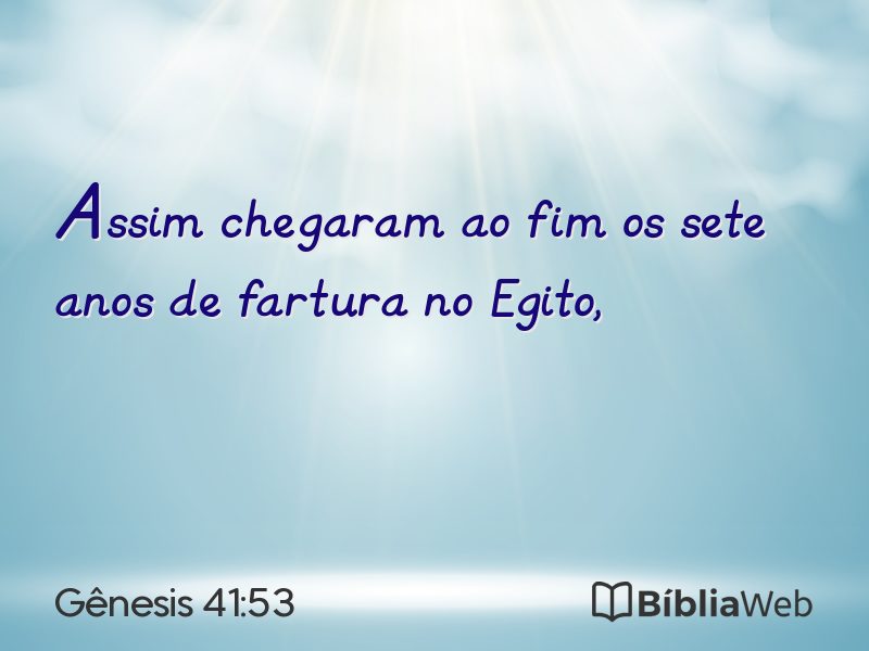 Gênesis 41:53 em imagem para compartilhar