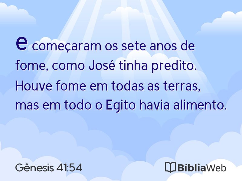 Gênesis 41:54 em imagem para compartilhar