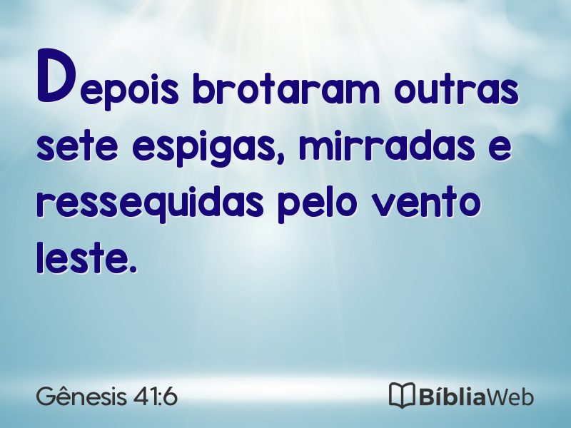Gênesis 41:6 em imagem para compartilhar