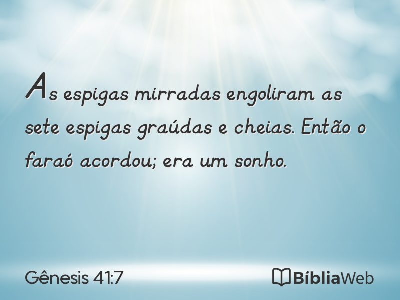 Gênesis 41:7 em imagem para compartilhar