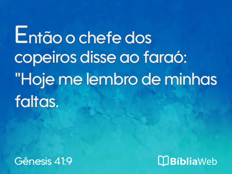Gênesis 41:9 em imagem para compartilhar