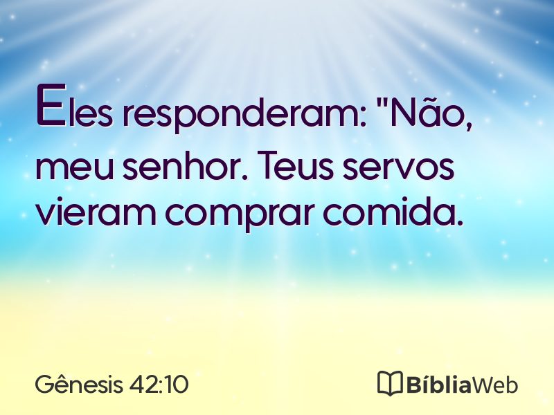 Gênesis 42:10 em imagem para compartilhar