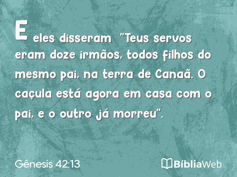 Gênesis 42:13 em imagem para compartilhar
