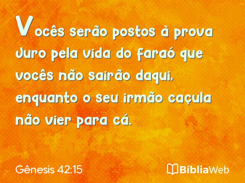 Gênesis 42:15 em imagem para compartilhar