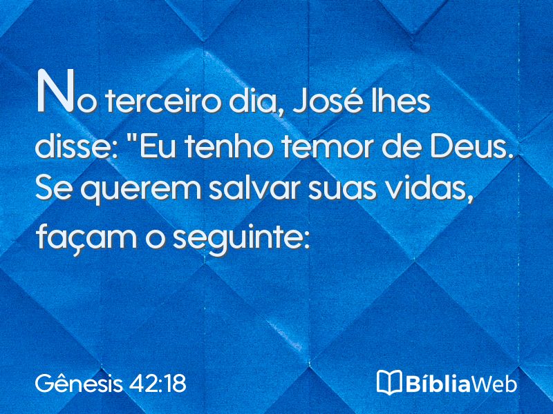 Gênesis 42:18 em imagem para compartilhar