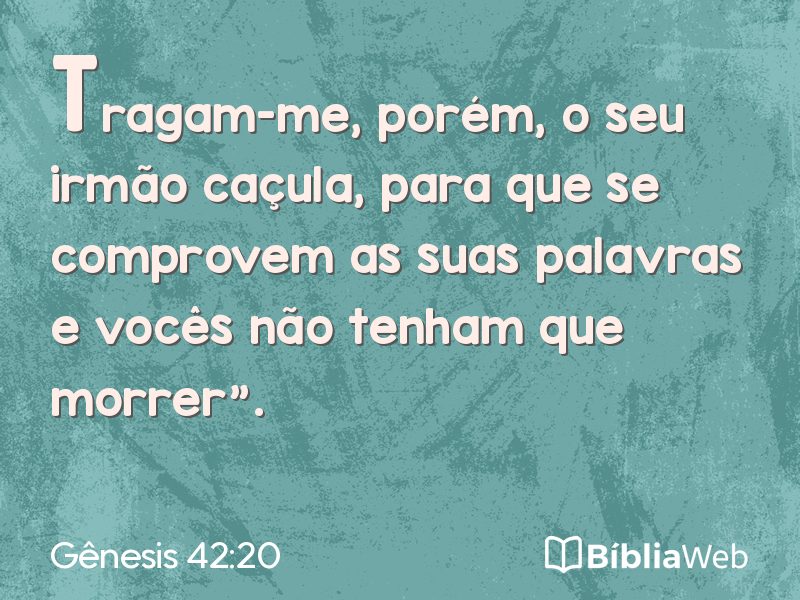 Gênesis 42:20 em imagem para compartilhar
