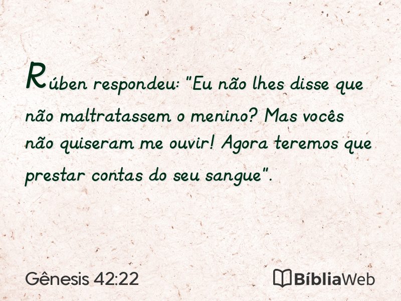 Gênesis 42:22 em imagem para compartilhar