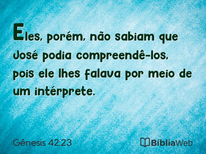 Gênesis 42:23 em imagem para compartilhar