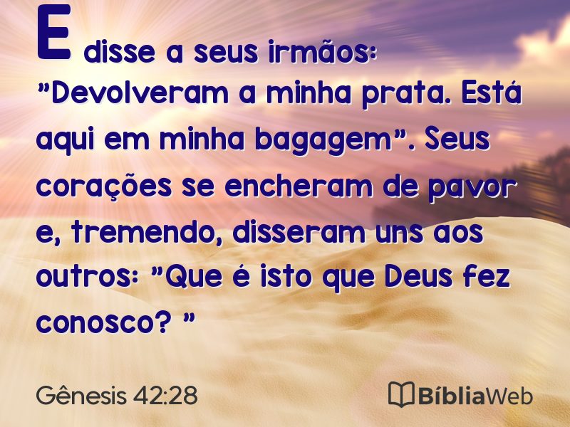 Gênesis 42:28 em imagem para compartilhar